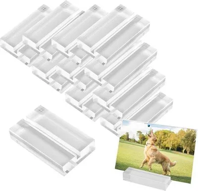 Productafbeelding van Famanu tafelkaart houders, transparant - Set van 12 stuks
