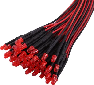 Obrázok produktu pre 50 ks vopred zapojených rozptýlených LED diód s viacerými farbami svetla 3 mm červenej farby (#1)