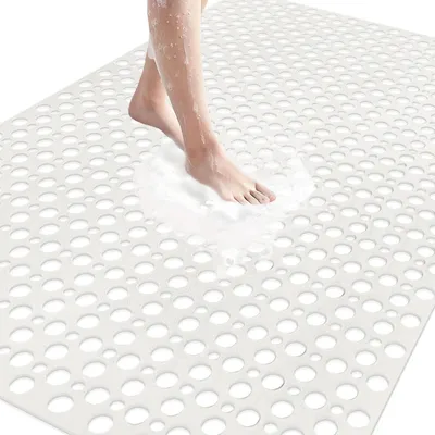 Immagine prodotto di Tappetino antiscivolo per doccia, 80x120 cm, bianco, in TPE, antiscivolo, con ventose