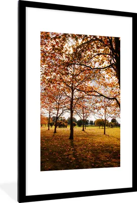 Produktbild von MuchoWow® Gerahmtes Poster Herbst - Herbstblätter - Natur 60x90 cm - Poster mit Schwarzem Bilderrahmen Wandposter Rahmen Foto Bilder - Dekoration - Wandposter Wohnzimmer - Hochwertig