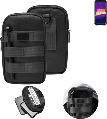 Produktbild von K-S-Trade Holster Gürtel Tasche kompatibel mit Ulefone Armor 9 Handy Tasche Schutz Hülle dunkel-grau viele Fächer, 1x