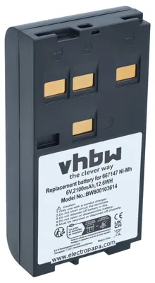 Produktbild von vhbw Akku Ersatz für Leica 667318, GEB121, 667147, GEB111 für Messgerät (2100 mAh, 6 V, NiMH)