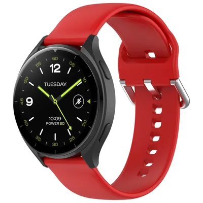 Image de Pour Xiaomi Watch 2, bracelet en silicone de haute qualité, couleur unie, boucle métallique, bracelet de remplacement pour montre, taille L, rouge
