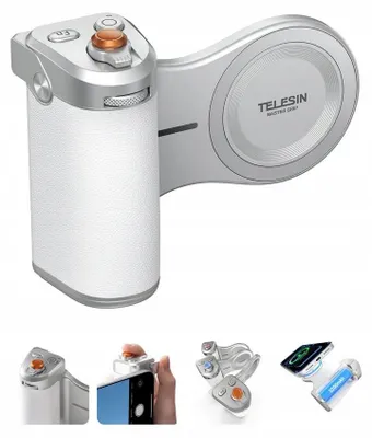 Produktbild von TELESIN Smartphone-Grip P5-MP-001 mit MagSafe und Bluetooth-Fernauslöser, weiß