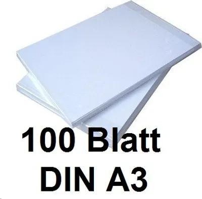 Produktbild von 100 Blatt DIN A3 Sublimationspapier / Thermo-Transferpapier Für Sublimationsdruck