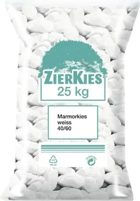 Image de Gravier de marbre 40-60 mm 25 kg blanc