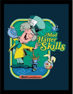 Produktbild von Disney Storybook Time - Gerahmtes Poster "Mad Hatter Skills" PM9798 (40 cm x 30 cm) (Blau/Grün/Gelb)