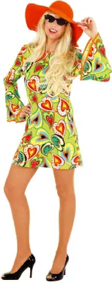 Produktbild von O9332-40 Damen Hippie Kleid Discokleid Partykleid Gr.40