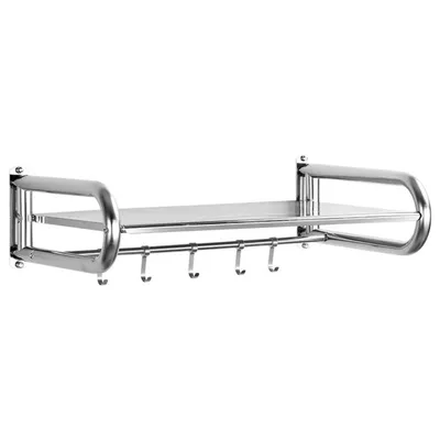 Produktbild von Wandmontierter Mikrowellenhalter Kohlenstoffstahl – Robustes Küchenregal mit Ablage und Haken