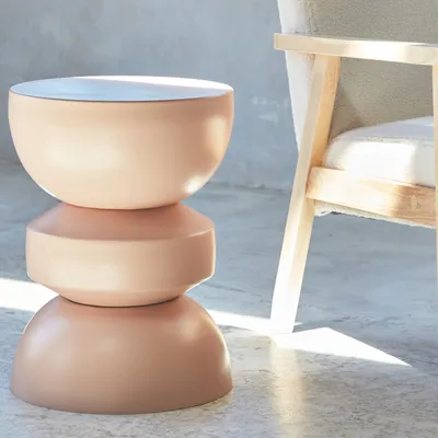 Produktbild von sweeek - Beistelltisch, Sofaende, Nachttisch aus Metall, Ø32 x H 44,5cm - Rosa
