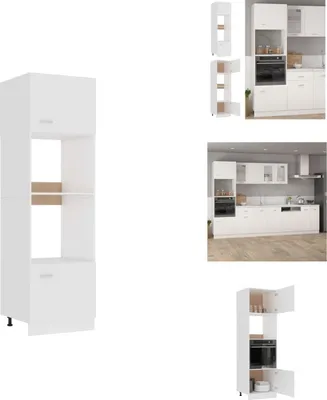 Produktbild von vidaXL Mikrowellenumbauschrank Weiß 60x57x207 cm Holzwerkstoff -  Küchenschränke