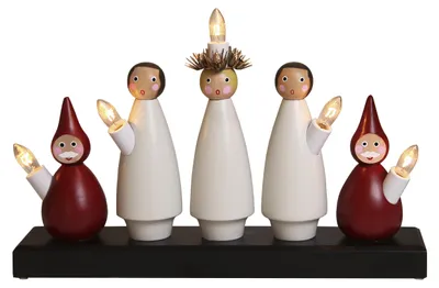 Immagine prodotto di Lampadario da finestra Best Season "Luciakör" a 5 fiamme Materiale: legno, circa 22 cm x 33 cm, 655-80