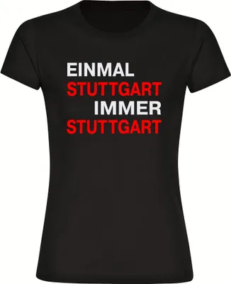 Produktbild von multifanshop Damen T-Shirt - Stuttgart - Einmal Immer, schwarz, Größe L