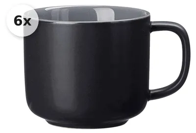 Obrázek produktu pro Sada 6 šálků na kávu, 240 ml, Jasper, černá