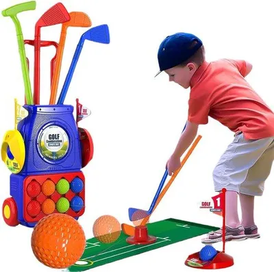 Obrázok produktu pre Golfové hračky pre deti, prenosné, na použitie v interiéri aj exteriéri, športové vybavenie