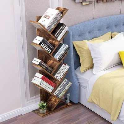 Produktbild von Famanu Bücherregal 8 Ebenen - Vintage, Braun, 51x28x140cm