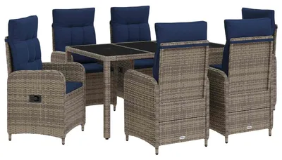 Obrázek produktu pro vidaXL Venkovní set jídelního nábytku, 7 kusů, polyratan