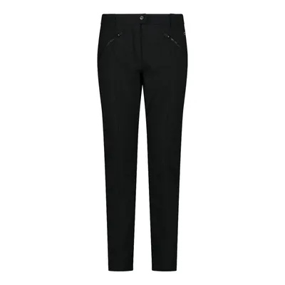 A pair of black women's long pants is shown against a white background.