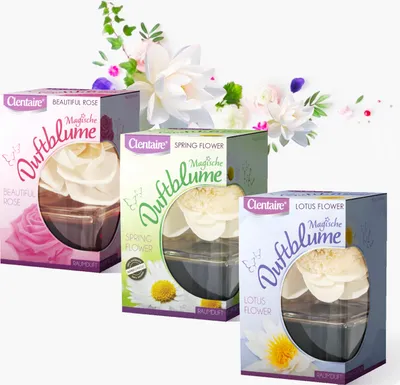 Produktbild von CLENTAIRE Duftblumen Probierpaket 3 x 75ml Raumduft Beautiful Rose Lotus Flower Spring Flower