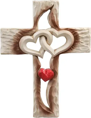 Zdjęcie produktu dla Dekoracja ścienna "Harzkreuz" z sercami