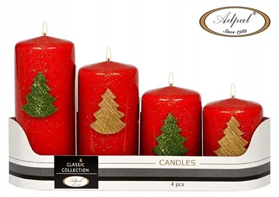 Image de Adpal Lot de 4 bougies décoratives en paraffine