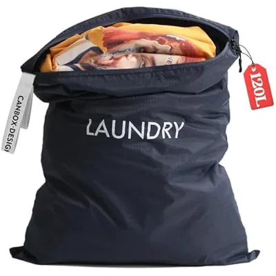 Produktbild von 120L Wäschesack Reise,wasserdichte Wäschebeutel mit Reißverschlusss60 x 90cm Großer Nylon-Stoffbeutel, faltbare Schm