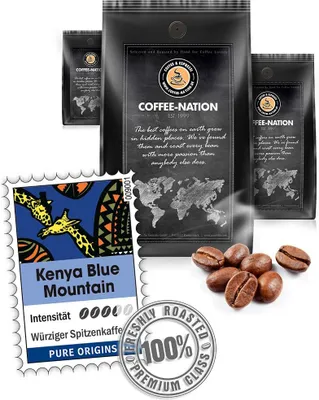 Produktbild von Kaffee KENYA BLUE MOUNTAIN von Coffee-Nation, 500g Bohnen