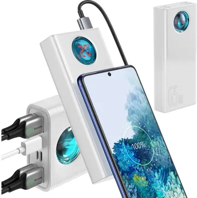 Produktbild von Baseus Amblight Powerbank 65W 30000Mah Übersee-Edition Weiss (Pplg000102)