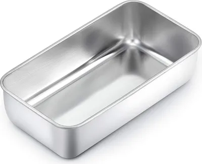 Produktbild von Edelstahl Kastenform, Brotbackform, Königskuchenform, 20 cm x 10,5 cm x 4 cm, Rechteckige Brotform für Brot/Kuchen/Toast, Gesund