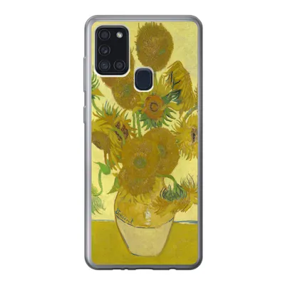 Produktbild von MuchoWow® Handyhülle Schutzhülle Hülle für Samsung Galaxy A21s Sonnenblumen - Vincent van Gogh Silikon Softcase Handy Hülle - Hartschale