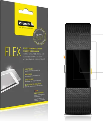 Produktbild von 2x Schutzfolie für Fitbit Charge 2 Folie, 100% Displayabdeckung, dipos Flex