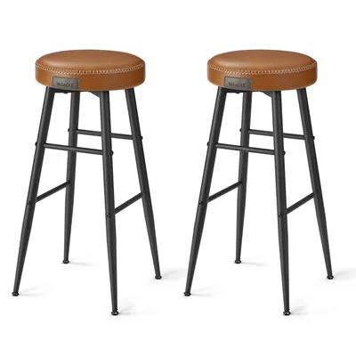 Obrázek produktu pro Barová židle z kolekce VASAGLE ECHO, sada 2 kusů, barová židle, Imitace kůže, výška 76,2 cm, karamelově hnědá barva