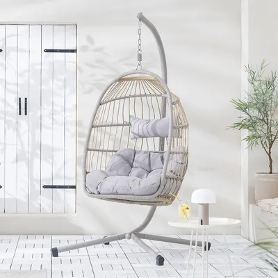 Produktbild von home24 Hängesessel - Polyrattan / Stahl