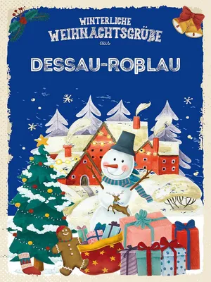 Produktbild von vianmo Holzschild 40x30 cm Weihnachtsgrüße DESSAU-ROßLAU