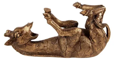 Immagine prodotto di Clayre & Eef Portabottiglie Giraffa 33x13x16 cm Plastica color oro