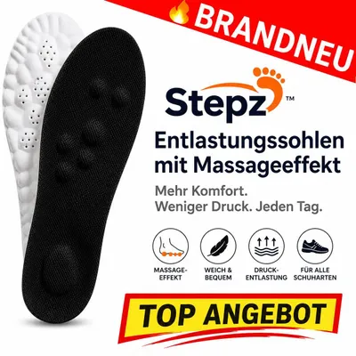 Immagine prodotto di Solette Stepz™: solette ortopediche con effetto massaggiante: Nero / 37-38