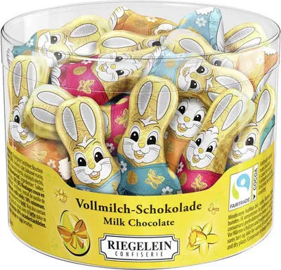 Produktbild von Riegelein Langohrhäschen Nicki Vollmilch Schokolade 24 x 12g