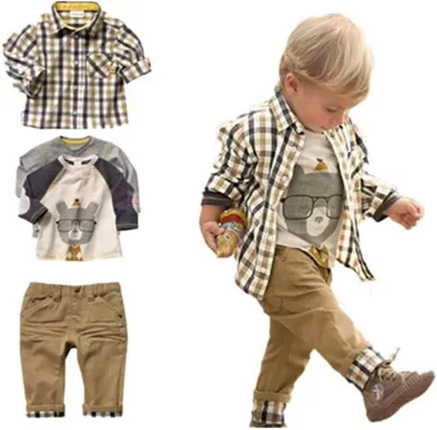 Imagen del producto de Omgoods - Conjunto de ropa informal de 3 piezas para niños pequeños