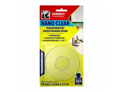 Produktbild von doppelseitiges Klebeband NANO KLAR 19mmx2mmx2,5m