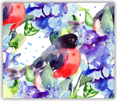Produktbild von Tulup Glas Herdabdeckplatte Glaskeramikkochfeld-Abdeckung Spritzschutz Glasabdeckplatte Kochplattenabdeckung und Schneidebrett - Einteilig - 60x52 cm Vogel und Blumen