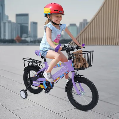 Image de Vélo pour enfant de 14 pouces, avec selle réglable et stabilisateurs