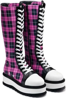 Produktbild von KOI Schnürstiefel Damen Salvius Safety Pin Military Lace Up Boots schwarz/pink EU37