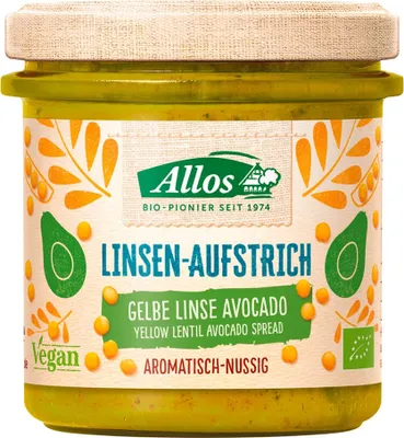 Immagine prodotto di Crema spalmabile di lenticchie - Avocado di lenticchie gialle 140g