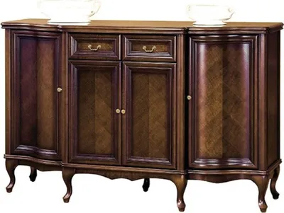 Produktbild von Casa Padrino Luxus Jugendstil Sideboard Dunkelbraun 176 x 57,5 x H. 111 cm - Eleganter Massivholz Schrank mit 4 Türen und 2 Schubladen - Barock & Jugendstil Möbel