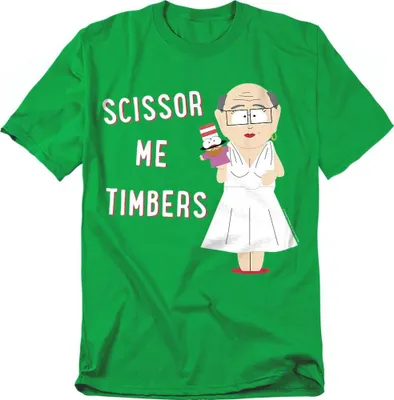 Image de South Park - "Scissor Me Timbers" T-shirt Homme/Femme Unie TV20760 (S) (Vert irlandais)
