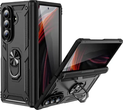 Obrázek produktu pro Pro Samsung Galaxy Z Fold7 5G Armor Magnet Ring TPU Hybrid Protective Cover Black