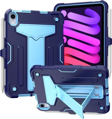 Image de Étui pour iPad Mini 6 8.3" avec support et porte-stylet Bleu