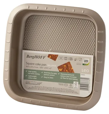 Zdjęcie produktu dla BergHOFF 3950541, Forma do ciasta, Prostokątny, 2 l, 230 °C, Brązowy, 220 mm