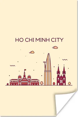 Produktbild von MuchoWow® Poster Vietnam - Skyline - Ho Chi Minh 20x30 cm - Papierdruck