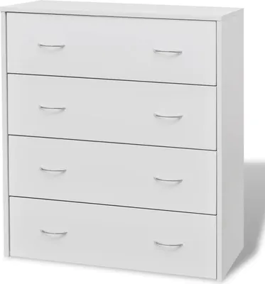 Produktbild von Cloris DesignMöbel Kommoden - Weiß Kommode mit 4 Schubladen 60×30,5×71cm Weiß Schlichtes8392676